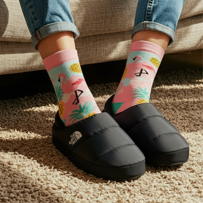 노스페이스 눕시 뮬 패딩슈즈 + 코드리즈 더스트백