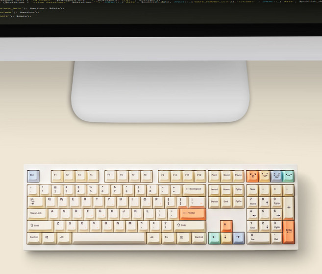 VARO V108 PASTEL 유무선 기계식 매크로 사무용 키보드 (저소음 민트축), VARO 유,무선 블루투스 기계식 키보드, VARO V, V108 (저소음 민트축), 독자규격 스위치