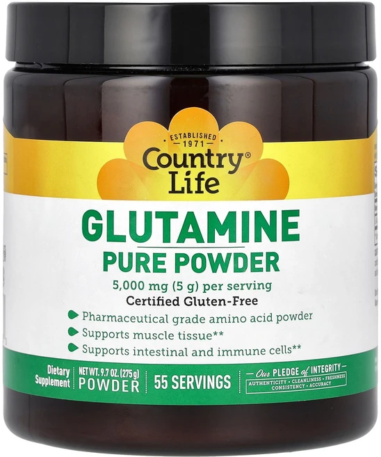 컨트리 라이프 Country Life 글루타민 퓨어 파우더 5 000mg 275g9.7oz124473원산지:기타, 1개, 275g - 쿠팡