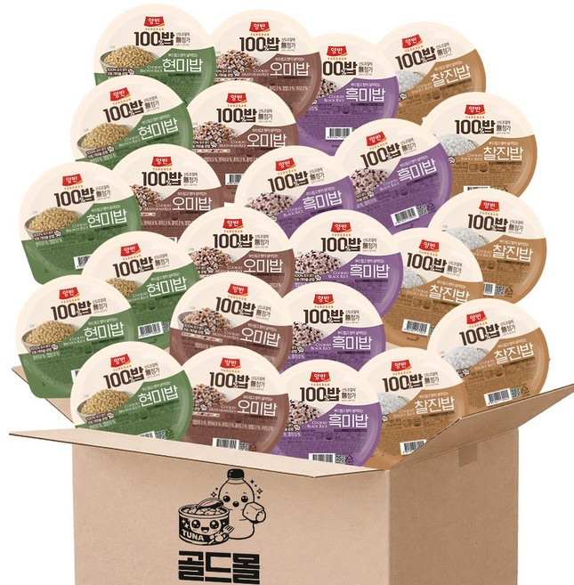 동원 양반 100밥 찰진밥 130g 6개 + 현미밥 130g 6개 + 흑미밥 130g 6개 + 오미밥 130g 6개, 24개