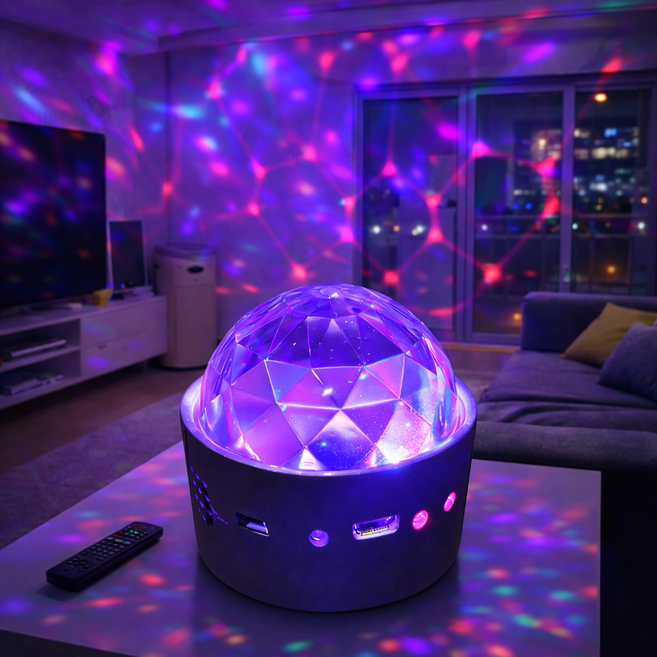 원디몰 차박 가정용 노래방 미러볼 조명 휴대용 무선 LED USB 충전식, RGB 미러볼
