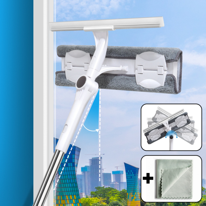 일상다움 유리 청소 도구 스퀴지 브러쉬 길이조절 밀대 40cm, 1개