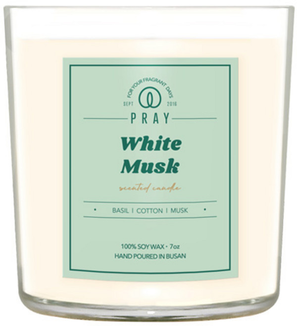 프레이 소이캔들 라이트 미듐자 향초 198g, 1개, 11 화이트머스크