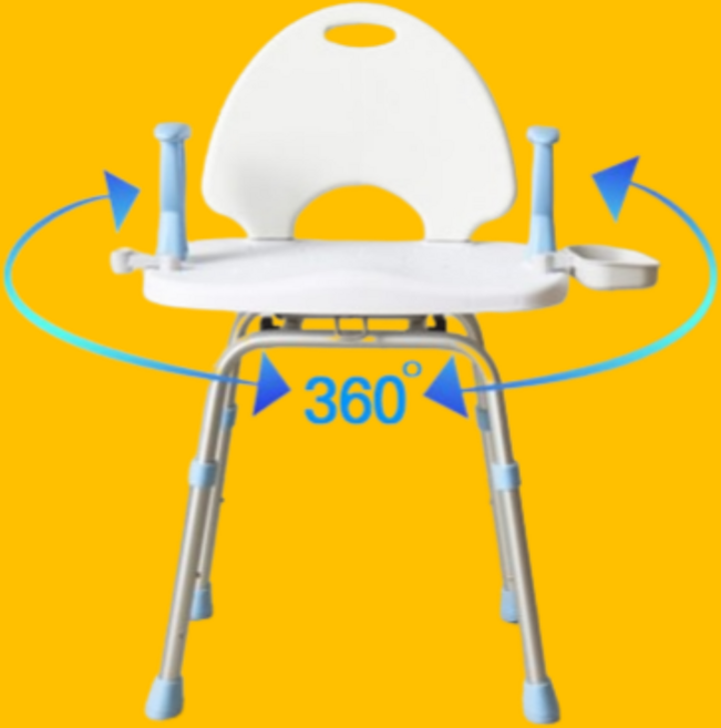 목욕의자 360도 회전 환자용 노인 어르신 이동식 화장실 욕실의자 샤워 장애인 지제이메디칼, 1개, 기본