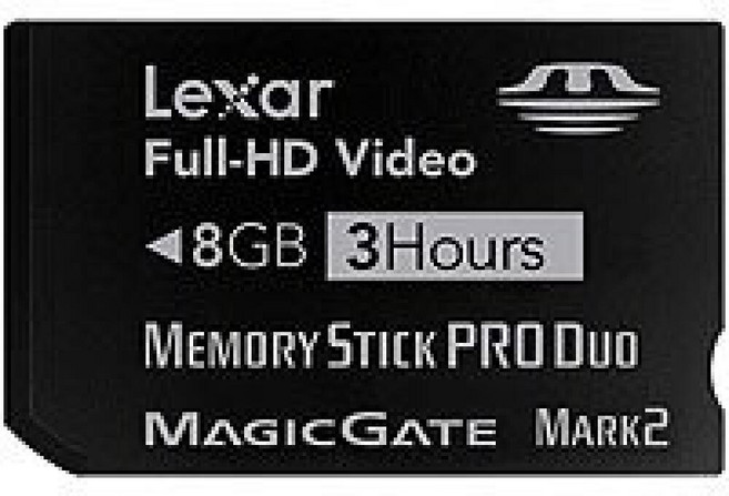 Lexar Memory Stick Pro Duo 8GB 풀 HD 비디오 플래시 메모리 카드 LMSPD8GBFSBNAHD 583223, 1개