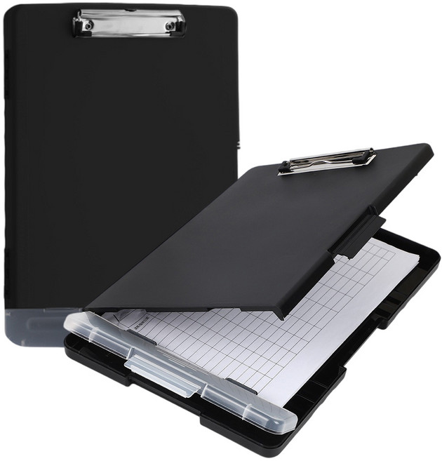 Equator A4 클립보드 파일 수납 필기도구 보관함 케이스, 1개, 블랙