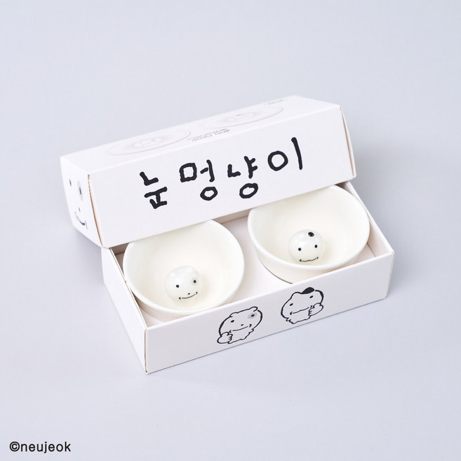 눈멍이 굿즈 소주잔 2p 세트, 1개, 흰색