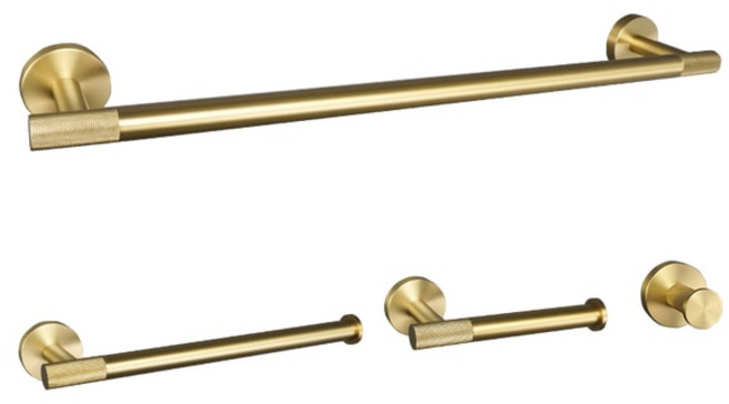 욕실선반수납 화장실선반장 드라이기걸이 욕조 선반 화장실 수납장 수건 코너선반 고데기 거치대 홀더 골든 타월 바 브러시드 골드 하드웨어, 7.4 Pieces Set A, 1개