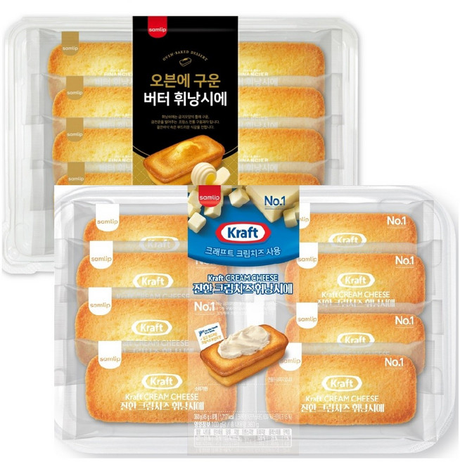 삼립 휘낭시에 2개 오븐버터 크림치즈 허쉬초코, 360g, 8개