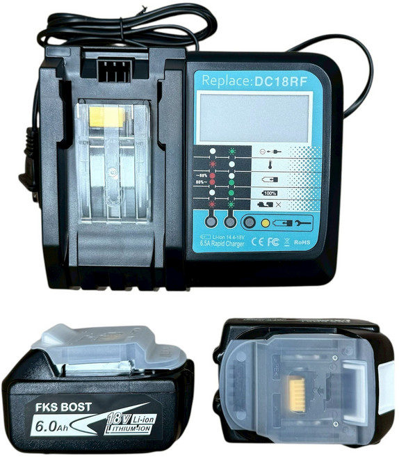 FKS BOST 18V 無刷座式鋼筋切斷機, 1個, 6.0電池套組(兩電一充)
