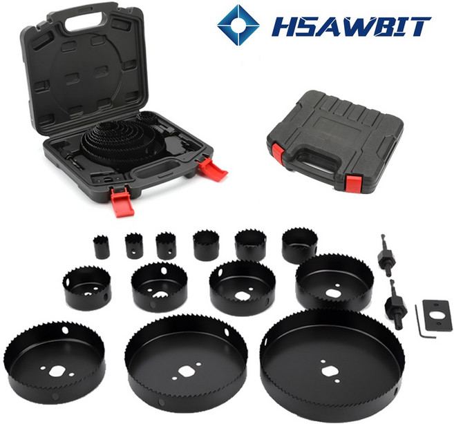 솔리드 목공용 홀쏘 세트 17PCS 목공 바이메탈 용 홀커터 타공 천공, 1개