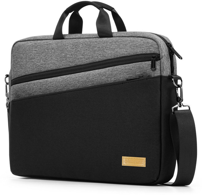 bagasin 노트북가방 방수 파우치 서류가방 대용량 맥북 삼성 숄더백 여행출장용 핸드백 15-17인치, 회색