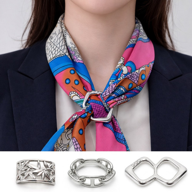 스카프링 3종 세트 스카프 고리 버클 홀더 여성 스카프 악세사리 고급 명품 스타일 패션 포인트 링 선물용