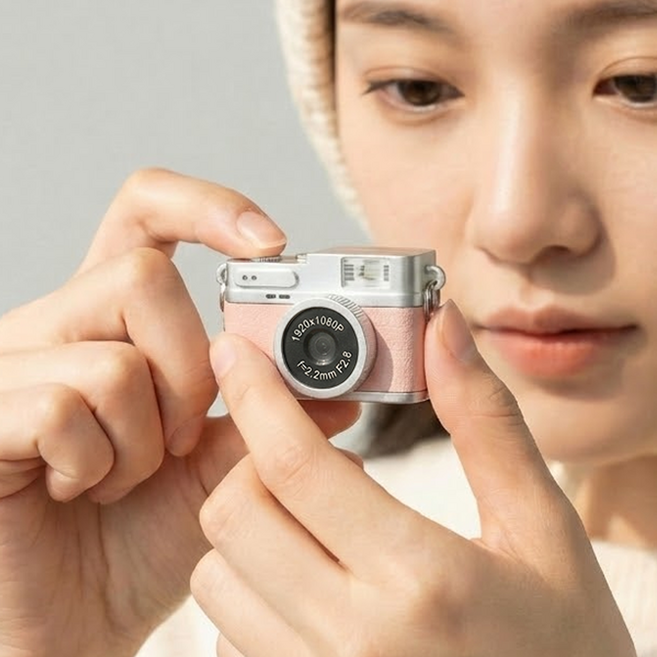 도파밍 미니카메라 키링캠 초소형 레트로 키링 카메라, DPM-25113(핑크)