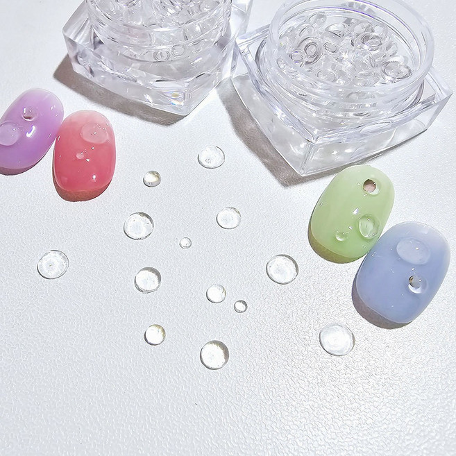 네일 파츠 스톤 엠보아트 3D네일 투명 물방울 사이즈혼합, 1개, 투명물방울 사이즈혼합