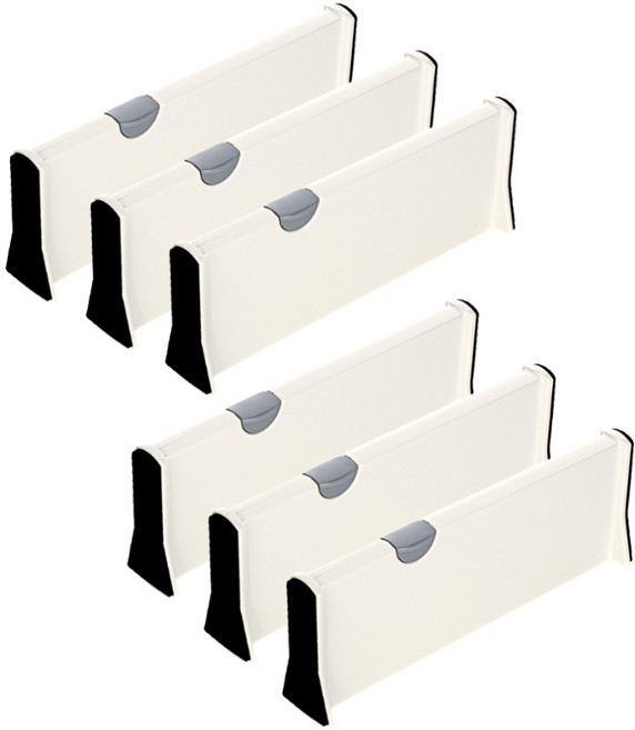 플랜와이 만능 다용도 서랍 파티션 칸막이, 화이트 6세트, 6개