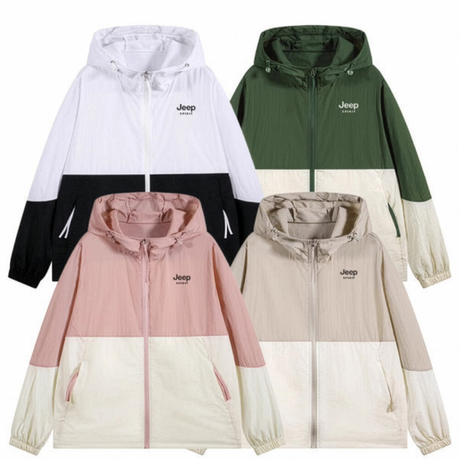 지프스피릿 남녀공용 아웃도어 속건성 후드 방수 방풍자켓 바람막이 자외선 차단 UPF 50 JP7705