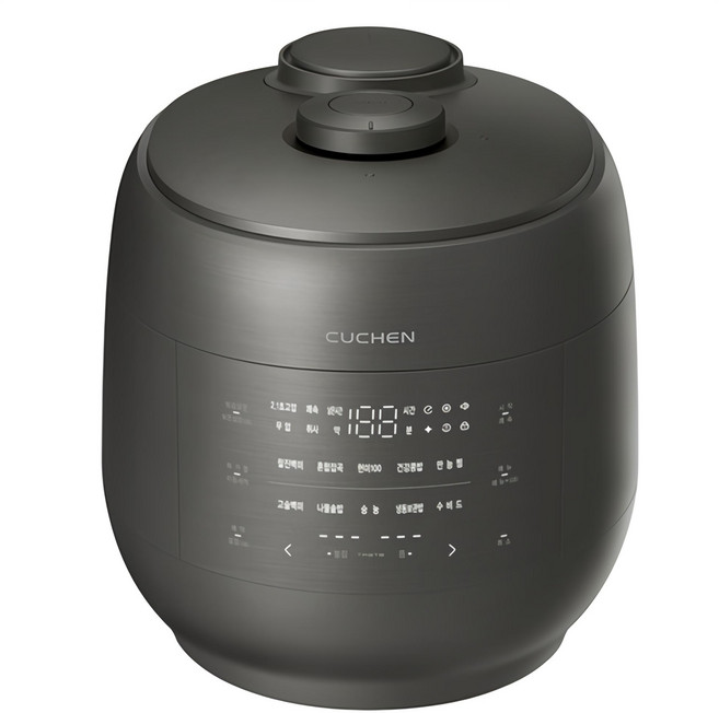 쿠첸 그레인 듀얼프레셔 IH 전기압력밥솥 10인용, CRT-UPDS1070B, 블랙실버