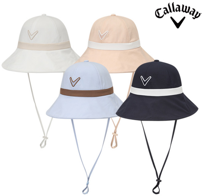 캘러웨이 2026 우먼스 멜빌 버킷햇 여성용 골프모자, 화이트, 1개