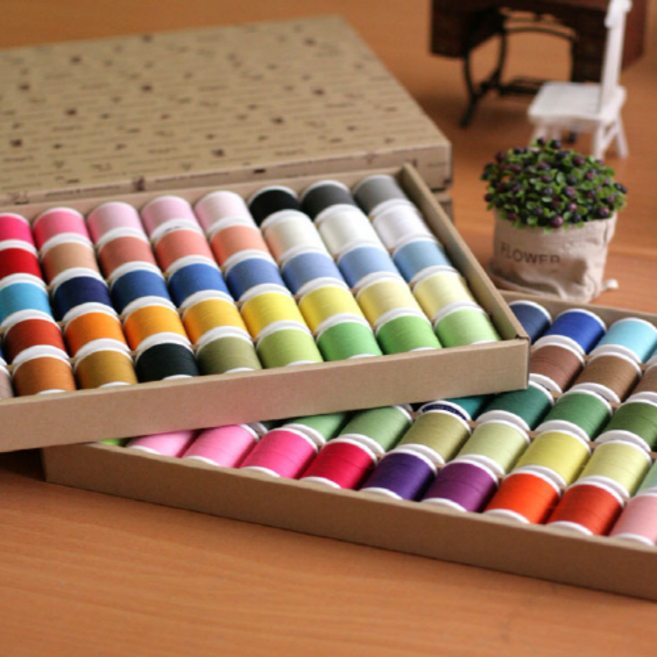 천고아 60수 3합 재봉사 스판폴리 소용량 재봉실 가정용미싱 퀼트용 화이트&레드 10color, 4.연한레몬색, 1개