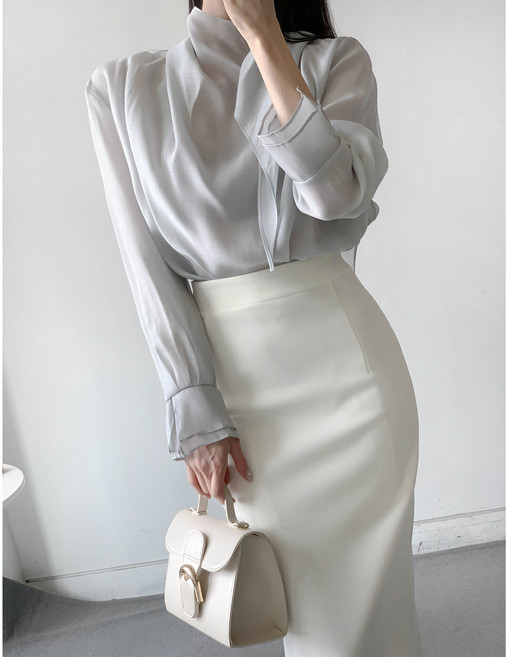 [마켓제이MARKETJ] 우아 드레이프 타이블라우스(4col)