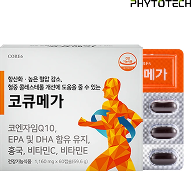 파이토테크 리뉴얼 코큐메가 오메가3 1160mg x 60캡슐, 1박스, 60정 - 쿠팡