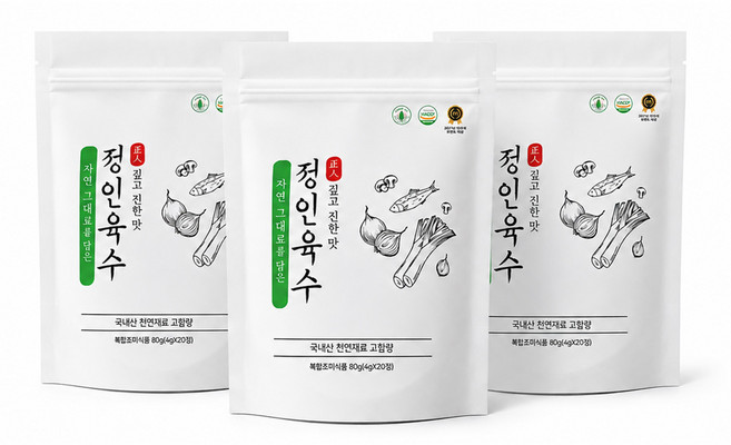 정인육수 코인육수 깊고 진한맛 80g 4gx20정 국산재료함유 HACCP인증 육수한알 분말육수 멸치육수 정인바이오, 3개