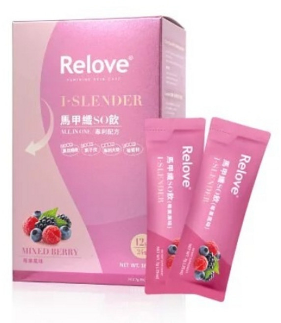 Relove 馬甲纖纖飲 百香果 檸檬紅茶風味 促進消化 維持窈窕身段 享受多層次味蕾饗宴, 1個, 莓果口味 (下單多件有優惠)