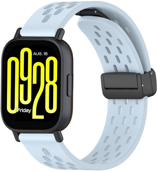 SKENOS 샤오미 워치 S4 레드미워치5 라이트 액티브 갤럭시 어메이즈핏빕6 5 호환 22mm 표준 마그네틱 스포츠 실리콘 스트랩 시계줄, 스카이블루, 1개