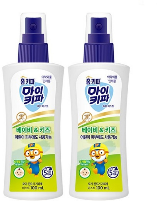 홈키파 마이키파 베이비 앤 키즈 퓨어미스트 해충기피스프레이, 100ml, 2개