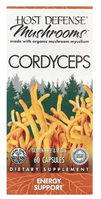 Fungi Perfecti Host Defense mushrooms 동충하초 에너지 써포트 베지캡슐 60정, 1개, 60개 - 쿠팡