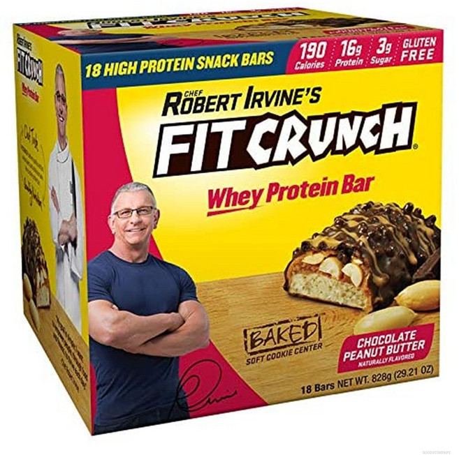 FITCRUNCH Snack Size 단백질부족 단백질 보충 벌크업 에너지바 8개, 828g