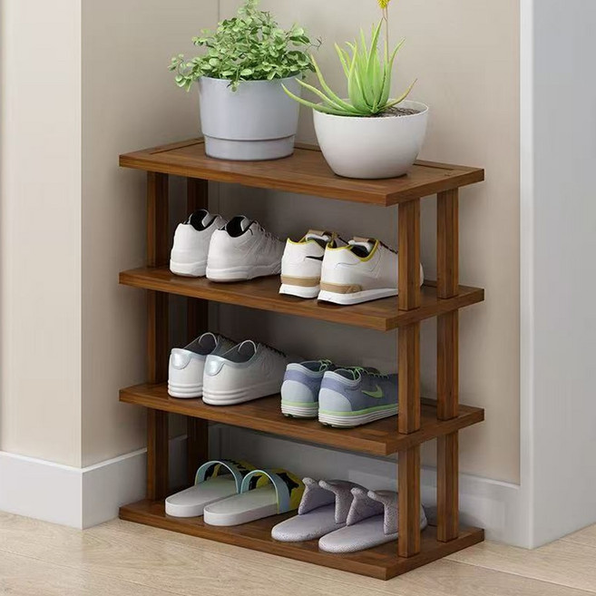 공간절약형 신발장 슬림형 대용량 신발 수납 선반, 1개, 커피색