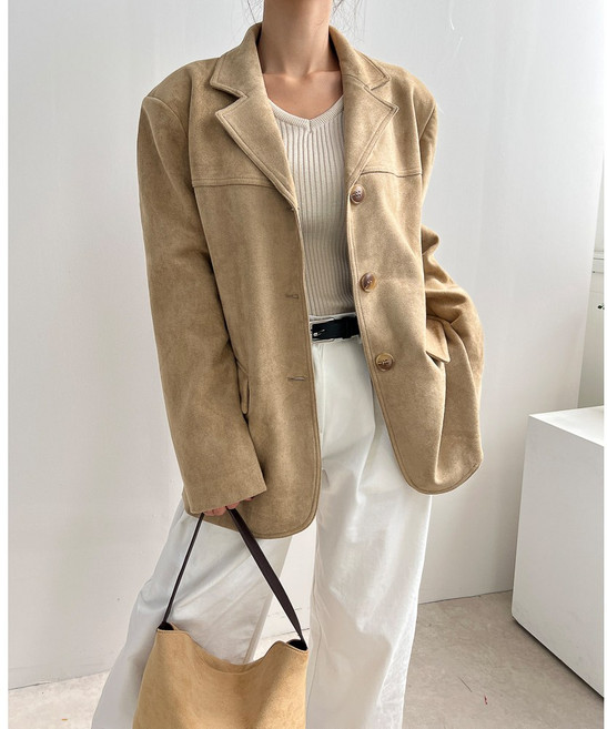 고퀄 단독) 스웨이드 오버핏 루즈핏 버튼 롱 자켓 3color