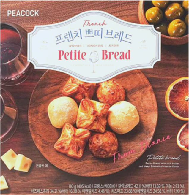 피코크 프랑스 프렌치 쁘띠 브레드 110g, 1개