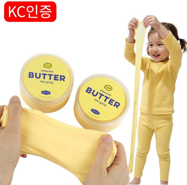 핑크풋 버터 슬라임, YELLOW (노랑), 164g, 2개