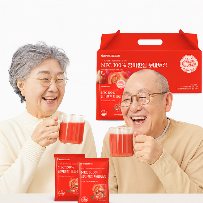 [진짜 맛있는 토마토 주스] 국내산 통째로 갈아만든 토마토즙 국산 무가당 백프로 토마토쥬스 토마토 착즙주스 국산토마토쥬스 100% 무설탕 (1박스 수량: 100ml x 30포 ), 2박스, 3L