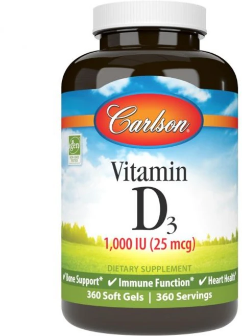 비타민D 칼슨 비타민 D3 1000 U(25mcg) 콜레칼시페롤 D 소프트 젤 360, 360정, 1개 - 쿠팡