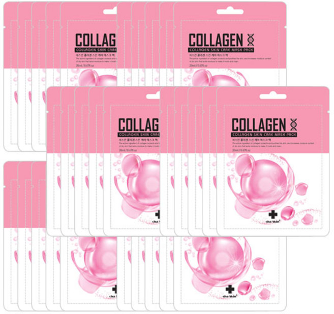 차스킨 콜라겐 마스크팩 20ml X 30개 + 물티슈 /수분 보습 미백/시트팩 /28년05월까지, 1개입