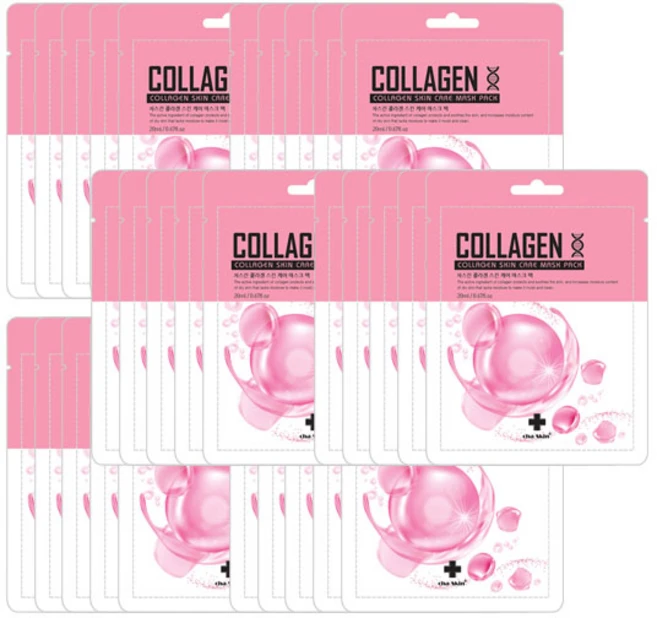 차스킨 콜라겐 마스크팩 20ml X 30개 + 물티슈 /수분 보습 미백/시트팩 /28년05월까지, 1개입 - 쿠팡