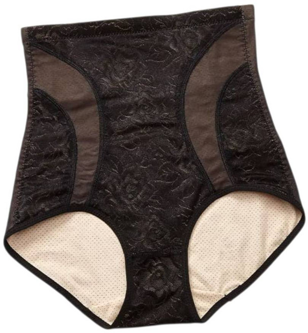 褲公主 高腰收腹褲 黑色 蕾絲透氣提臀內褲 3XL (腰圍100-105公分)