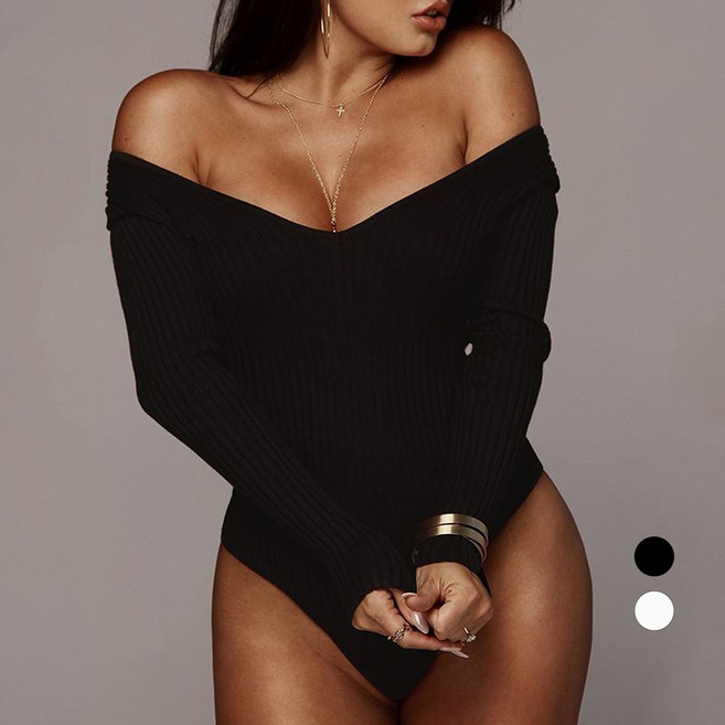 걸포유 오프숄더 바디수트 긴팔 여자 바디프로필 촬영 컨셉 의상