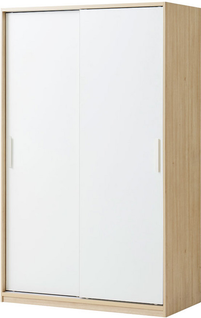 [한샘] 아임빅 슬라이딩 옷장 120cm 선반형 6종, A형:메이플몸통+화이트도어