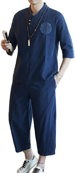 셀럽당 남성 봄여름 세트 다이얼 다복 7부 상의 하의 투피스 K1065-KR