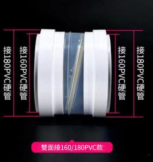 超能玩工 煙道止逆閥 雙面接160/180PVC管 廚房油煙機止迴閥 重力閉合防倒灌 矽膠彈簧輔助密封, 煙道止逆閥-硬接硬