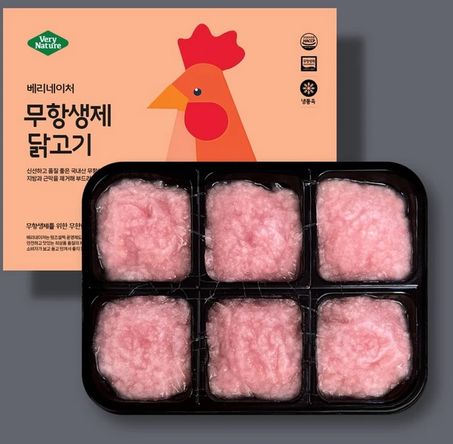 베리네이처 무항생제 힘줄제거 닭 안심 다짐육 닭고기 300g 1등급 [냉동], 닭 안심 다짐육50gX6구(굵은입자)(냉동), 1개 - 쿠팡