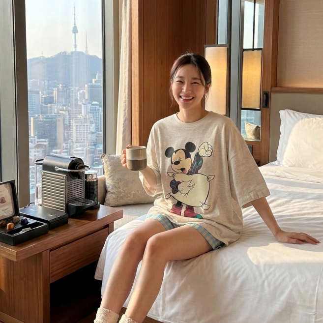 잠옷미키 디즈니정품 반팔 홈웨어 박스핏