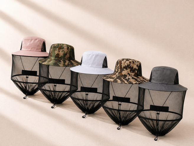 밀리센치 양봉모자 벌초모자 방충망 모자 해충 차단모자 1+1, 2개, 5.진그레이