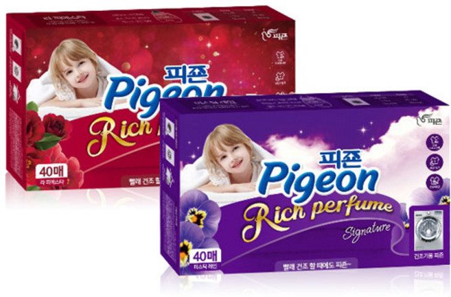 피죤 드라이시트 40매라피에스타 미스틱레인, 1개, 피죤 드라이시트 라피에스타 40매