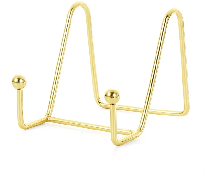 장식 플레이트 기하학 사진 폴더 그림 거치대 골드 이젤 브래킷 골드 스탠드 금속 랙 보관 랙 디스플레이, 02 B